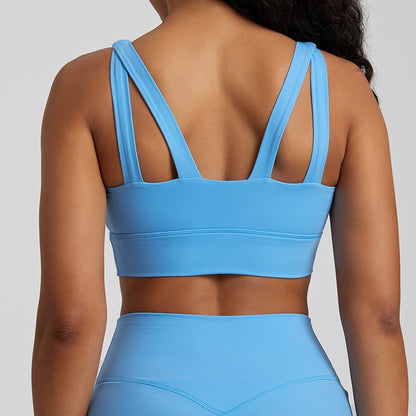 Nude Cross-Back Sports Br. Atmungsaktives Yoga- und Fitness-Top für Damen